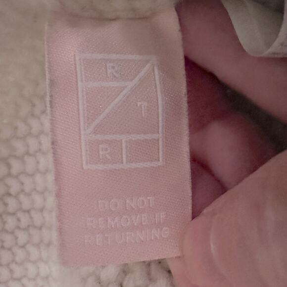 BA&SH Eba Cable Knit Mock Neck Wool Pullover Sweater Small Cream Maroon - Picture 12 of 14